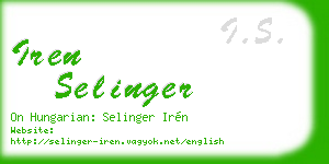 iren selinger business card